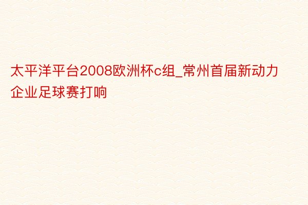 太平洋平台2008欧洲杯c组_常州首届新动力企业足球赛打响